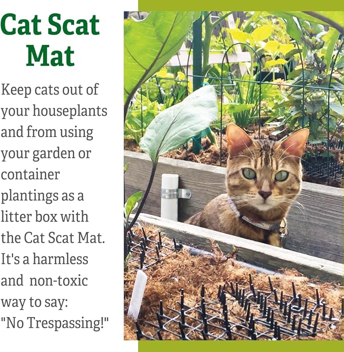 Gardener's Supply Company Cat Scat Mat | Harmless & Non-Toxic Animal Deterrer for Indoor Outdoor Garden & Plant Protection | 6.5 Feet Long - Easy to Cut to Size - Black
