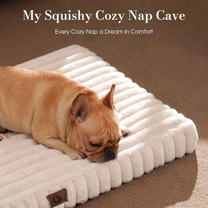 Dog Beds for Large Sized Dog, Orthopedic Pet Bed with Waterproof Lining, Soft Short Plush Surface & Egg Crate Foam, Machine Washable Pet Bed with Removable Cover & Anti Slip Bottom