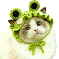 Cute Cat Hat Costume Suitable for 5 to16 lbs - Frog Cat Bonnet Head Circumference 11" or Less Cat Halloween Costumes Pet Photography Outfits
