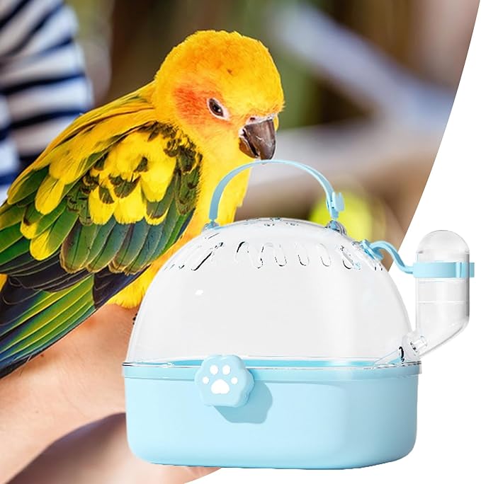 Bird Carrier Travel Cage, Portable Panoramic View Bird Travel Cage, Secure Ventilated Habitat with Water Bottle, Outdoor and Wild Adventures, Safe Transport for Small Birds, Parrots, Finches, Budgies