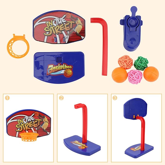 Hypeety Bird Intellective Mini Basketball Rack Training Toy for Budgies Parakeet Parrot Cockatiels Conures Small and Medium Birds