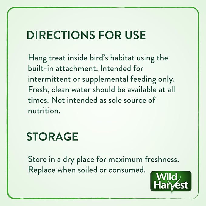 Wild Harvest Treat Stick with Tough Core for Small and Medium Birds, 1 oz Count, 100% Edible Interactive Treat and Toy Made with Rawhide Prepared Especially for Birds (Pack of 6)
