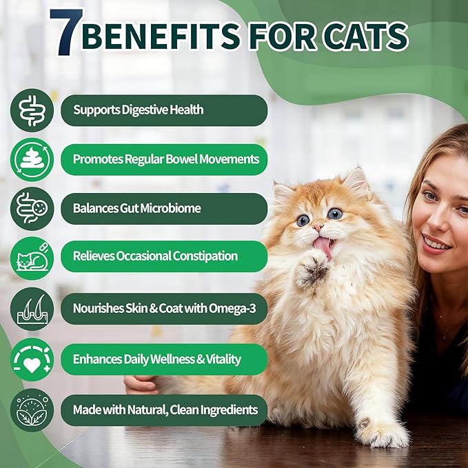 Cat Probiotics Tasty Chews –500 Chews Crunchy & Creamy Texture, Fish Oil Omega-3 Skin & Coat Health Digestive & Gut Support, Constipation Relief, Healthy Stool, Chicken Krill Flavor