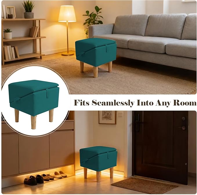 Split Ottoman Dog Ramp for Couch and Low Bed, 2-in-1 Foldable Dog Stairs for Small Dogs and Cats, Wooden Pet Ramp with Non-Slip Surface, Portable Step Stool Design, Green