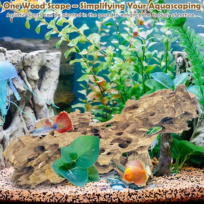 PINVNBY Natural Driftwood for Aquarium Large Reptile Terrarium Decor Decorations Assorted Branches Dearded Dragon Tank Accessories (Slim Style: 7.87-11.8 inches/3 Pack)