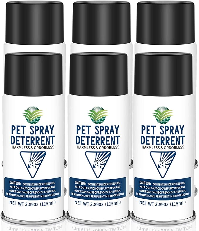 Cat Spray Deterrent System, Pet Deterrent Device Refill, CATSSS Refill [ 23.34Oz & 6 Pack ] Safe for Cats & Dogs Motion Activated Pet Deterrent Spray System-Only Applicable to The First Generation