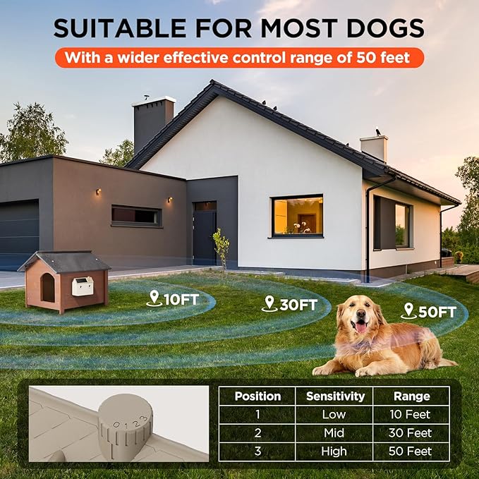 Ultrasonic Dog Bark Deterrent Devices,Anti Barking Device,Dog Barking Silencer Up to 50 FT,3 Modes,Solar and USB Dual Charging Function,Indoor Outdoor for Dogs Training & Behavior Aids,Beige