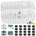 40 Pack Cat Water Fountain Carbon Filters, 20 Pcs Replacement Pet Filters with 20 Pcs Pre-Sponges Compatible with 67oz/2L 95oz/2.8L 135oz/4L Automatic Cats Dog Water Fountain Dispenser