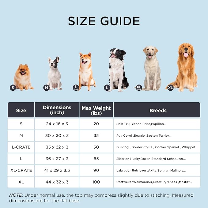 Bedsure Cooling Dog Bed for Crate - Large Comfy Flat Puppy Beds with Removable Washable Cover, Orthopedic Egg Crate Foam Pet Mat, Suitable for Pet Up to 50 lbs