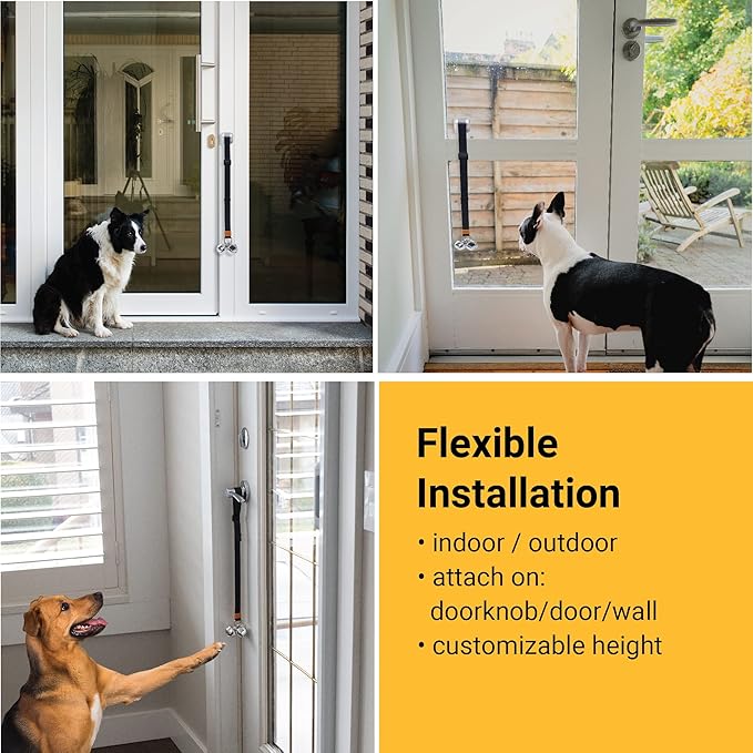 SVD.PET Puppy Bell Doorbell, Dog Bell for Potty Training, Attach to doorknob or Anywhere Near The Door, Length and Height Adjustable (White)