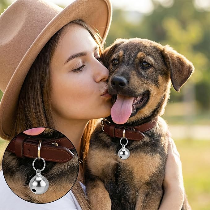 3 Pack Silver Dog Collar Bell, Pet Bells for Dog Cat Metal Puppy Hanging Ring Bells with Ring Stainless Steel Anti-Lost Training Bell, Collar LoudBell for Cat Collars Pet Pendant Accessories 1/2-In