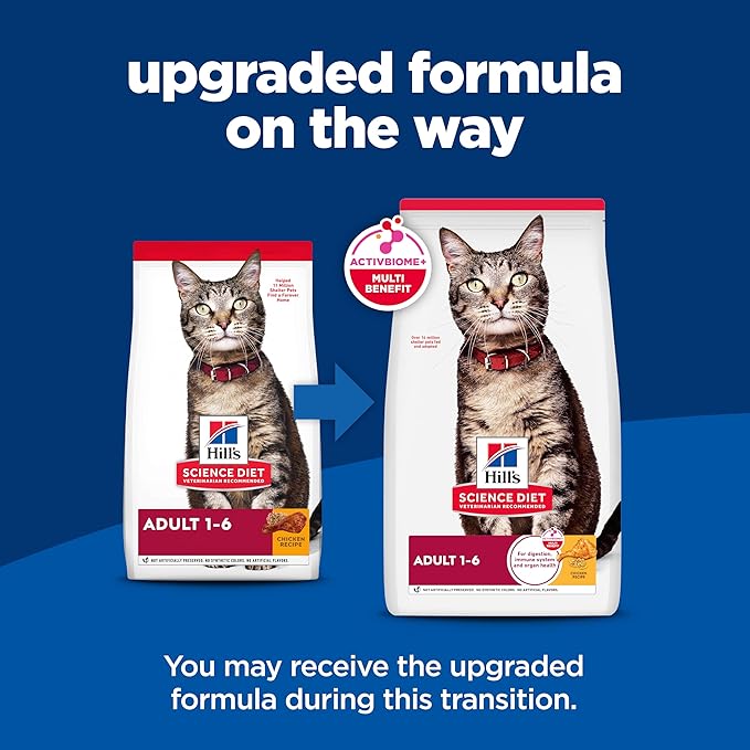 Hill's Science Diet Adult 1-6 Premium Nutrition Dry Cat Food, Chicken Recipe, 16 lb. Bag
