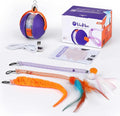 Interactive Cat Toy - Automatic Laser & Motion Toy for Indoor Cats, 4-in-1 with 3 Interchangeable Tails, Rechargeable Electronic Pet Toy for Kittens & Adult Cats