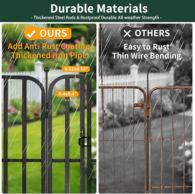 Metal Dog Playpen 47" 8 Panels for Medium Large Dogs, Indoor Outdoor Exercise Pen for Yard RV Camping, Thickened Steel Tube, Gravity Lock & Ball Head Iron Rods