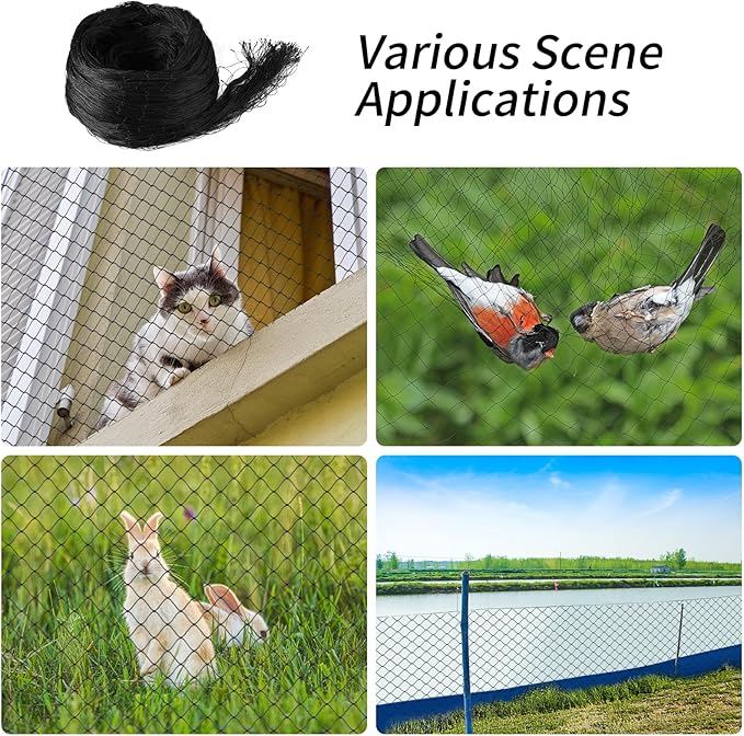 Cat Balcony Nets, Pets Anti-Fall Mesh Fence Safety Net, Transparent Nylon Pet Mesh Fence Anti-Fall Netting for Balcony Window Stairs Patio