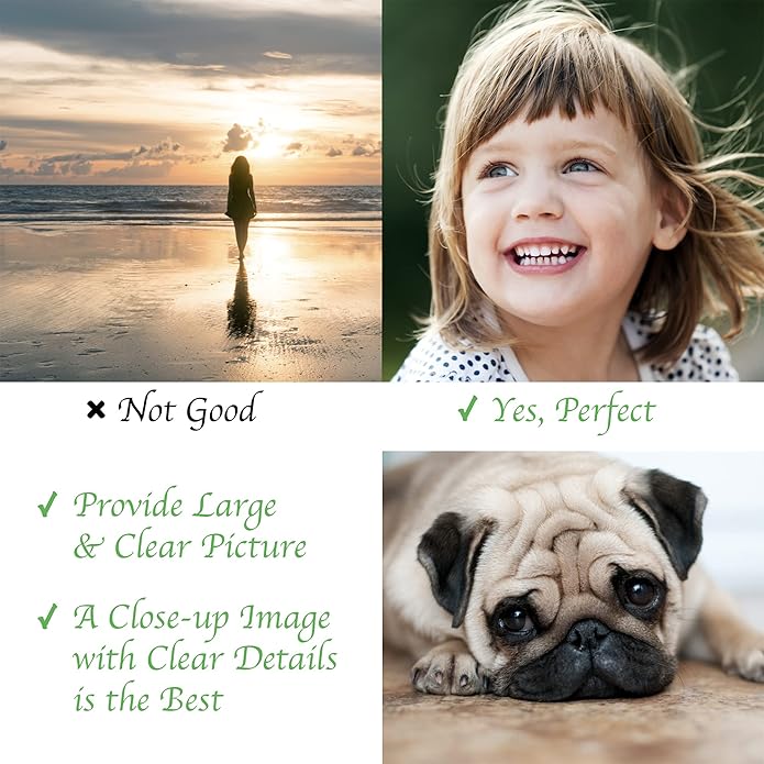 Anavia Customized Pet Portrait & Name Necklace, Personalized Pet Gifts Photo Engraved Necklace, Pet Memorial Jewelry Gift, Cat Dog Necklace for Animal Lover, Dog Mom, Birthday Gift