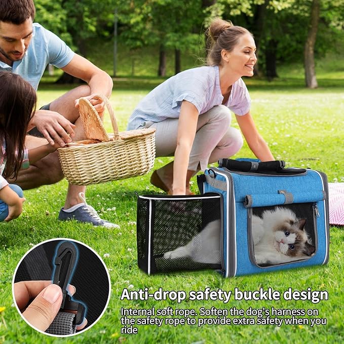 Pet Bicycles Carrier - Riding Trips Bike Dog Basket, Ventilated Travel Transport Bag | Adjustable Dog Backpack Basket, Lightweight Portable Holder for Walking Travel Outdoor Carry Convenience
