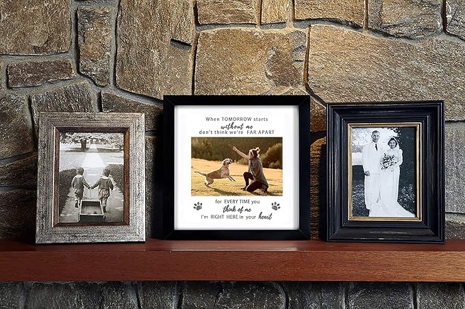 KCRasan Pet Memorial Picture Frame, Sympathy Loss Gift, Dog Cat Remembrance Keepsake Tribute