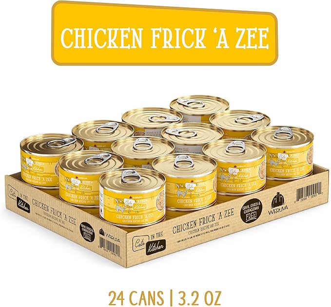 Weruva Cats in The Kitchen, Chicken Frick 'A Zee with Chicken Au Jus Cat Food, 3.2oz Can (Pack of 24)