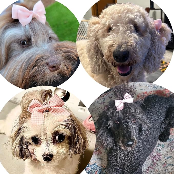 20pcs Dog Hair Bow Bowknot, Dog Bows Cute, Puppy Hair Bows Mix Styles Pet Grooming Rubber Bands Dogs Hair Accessories Handmade Hair Bows for Yorkie Puppy Dogs