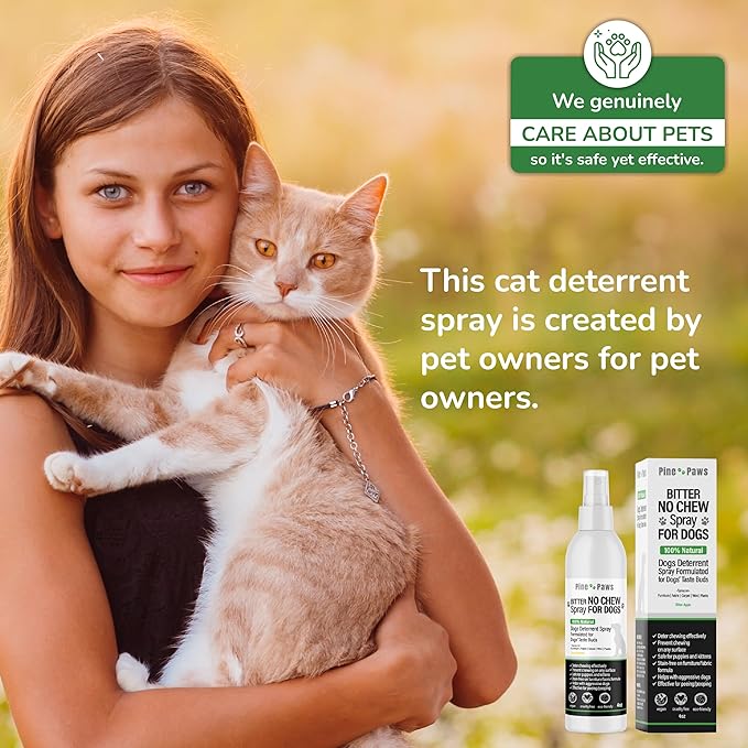 Cat Deterrent Spray - 100% Natural Cat Repellent Spray for Urine Marking & Scratching - Eco Friendly, Safe to Use Around Children and Pets, Safe for Use on Furniture and Fabric, Works Indoor & Outdoor