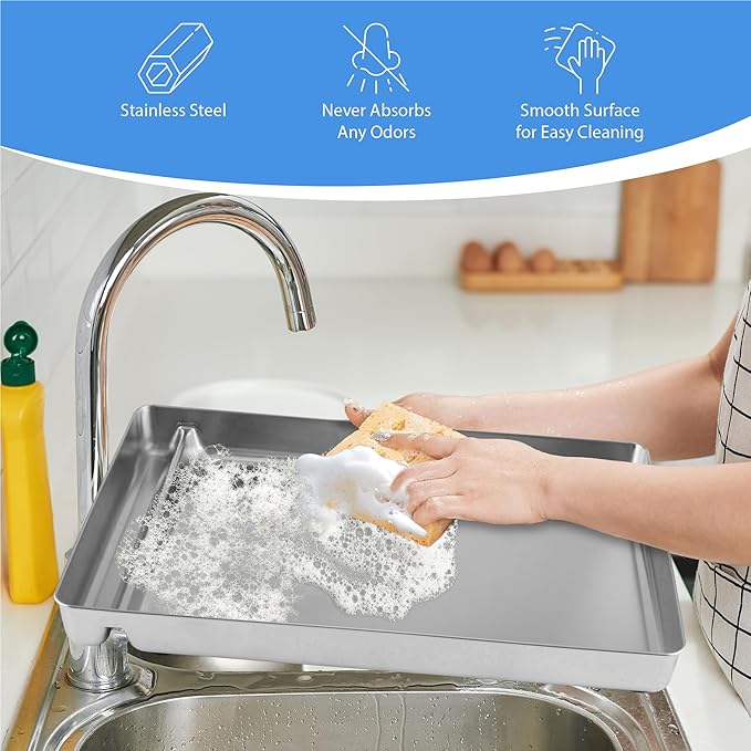 Upgraded Stainless Steel Reusable Litter Tray Compatible with PetSafe Scoop-Free Self-Cleaning Cat Litter Boxes – Deeper Waste Section & Enhanced Odor Control