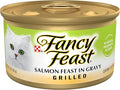 Purina Fancy Feast Grilled Wet Cat Food Salmon Feast in Wet Cat Food Gravy - (Pack of 24) 3 oz. Cans