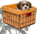 Xixter Pet Bike Basket with Liner & Mounting Hardware – Metal Wire Rear Bike Basket for Dogs & Cats – Comfortable Plush Bicycle Basket for Adult Bikes,Scooters – Secure Universal Rack Mount