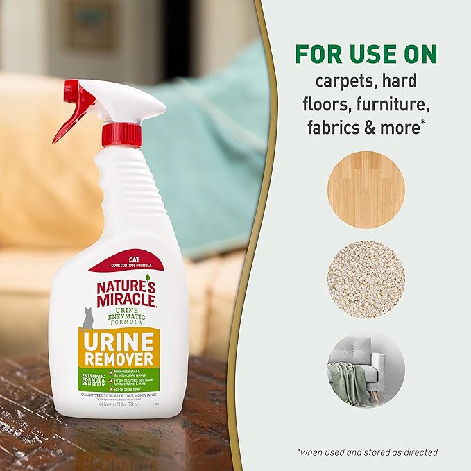 Nature's Miracle Cat Urine Remover, 24 Ounces, Enzymatic Formula