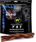 Kopo Dog Braided Bully Sticks 7 inch - Regular Size, 7 Pack - Chew Sticks - 100% All Natural Beef Pizzle, One Ingredient Treats - More Protein Than Collagen Sticks - Long Lasting Dog Treats