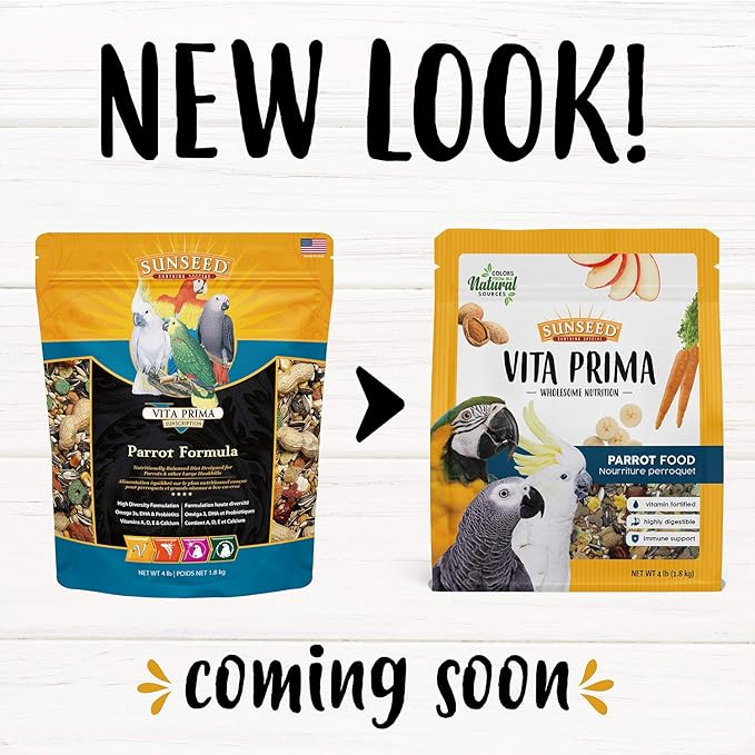 Sunseed 49050 Vita Prima Sunscription Parrot Food - High-Variety Formula, 4 LBS