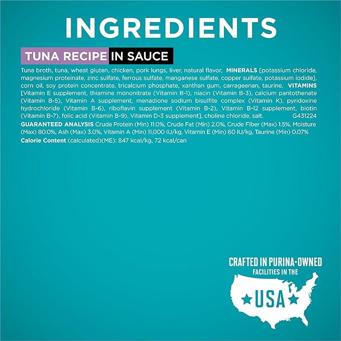 Purina ONE Natural,High Protein Cat Food Variety Pack,Turkey,Chicken and Tuna Recipes - 3 oz. Cans,(Pack of 48)
