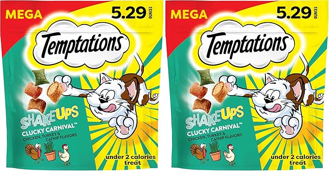 Temptations Cat Treats, Crustacean Celebration Flavor, 5.29 oz | Crunchy and Soft | Pack of 2 | ShakeUps