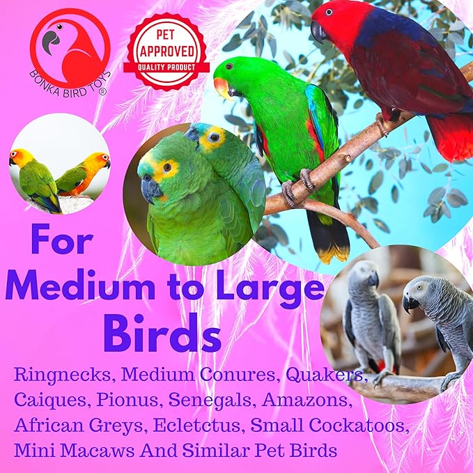 Bonka Bird Toys 1796 Twist Fluff Colorful Fleece Fluffy Cuddle Parrot Cockatoo African Grey Quaker