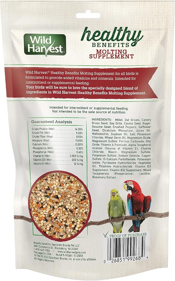 Wild Harvest Healthy Benefits Molting Supplement, 7.5 Oz., for All Birds