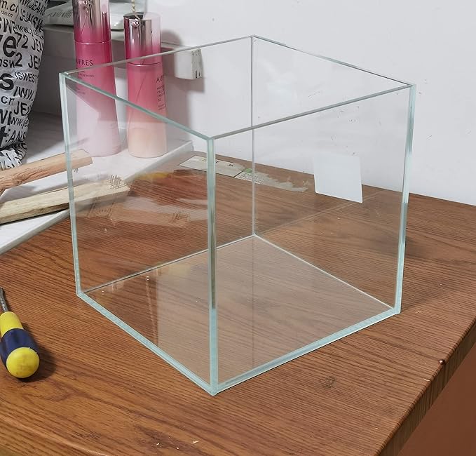 Small Nano Tall Rimless Tank, Glass Fish Tank, Betta Tank (2 Gallon 7.8x7.8x7.8inch/20x20x20cm)
