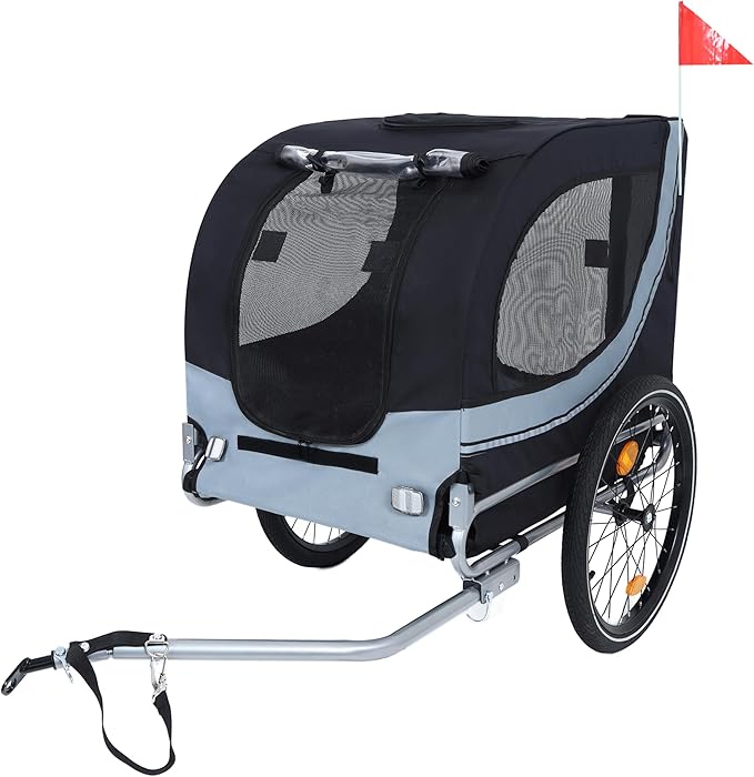 Large Dog Bike Trailer, All-Terrain Pet Carrier, Cargo Carrier, Durable Steel Frame for Travel, Cycling, Outdoor Adventures