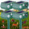 Solar Animal Repellent Outdoor, Deer Repellent, Squirrel Repellent, Ultrasonic Mouse Repellent,Cat Repellent Outdoor Etc,Devices Motion Detection Waterproof with LED Flash Lights for Yard Farm Garden