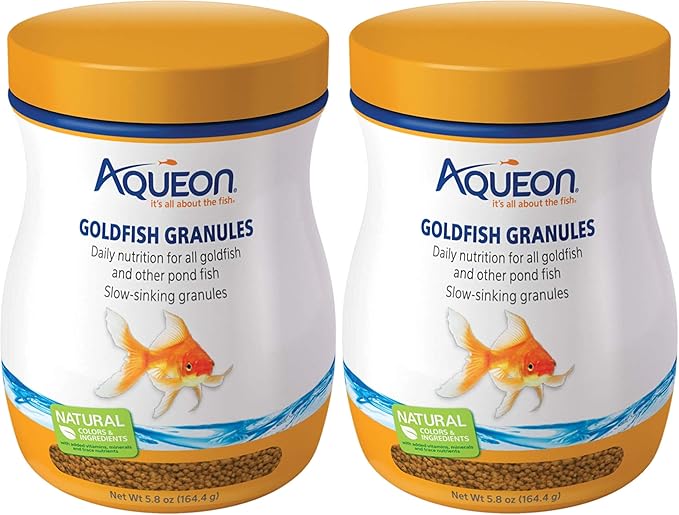 Aqueon Goldfish Fish Food Slow Sinking Granules, 100106053, 5.8 Ounce (Pack of 2)