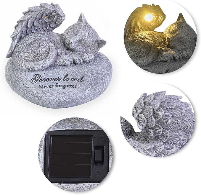 Cat Memorial Gifts for Loss of Cat,Pet Sympathy Gift,is Placed in The Outdoor Garden or Tombstone Loss of Pet Sympathy Gift