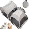 Portable Cat Playpen 2-Room with Tunnel, 3-in-1 Pop-up Cat Dog Crate Play Enclosure with Separate Areas, Foldable Pet Playpen for Puppy Kitten and Small Animals Indoor Outdoor