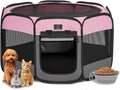 Portable Indoor Dog Playpen for Small Dogs & Puppies by A 4 Pet – 29.92" Pop-Up Soft Puppy Playpens with Bowl, Waterproof Floor, Calm Safe Space for Home, Travel & Daily Use