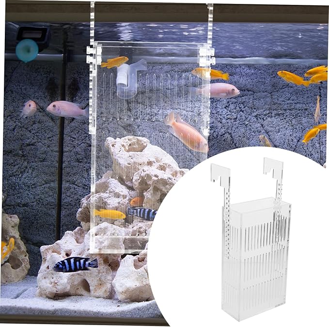 Kisangel Acrylic Fish Breeding Box Separator Shrimp Incubator for Aquarium Prevents Adult Fish Compact Hanging Isolation Tank