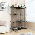 2 Tier Cat Cage Indoor, Big Wire Cat Cage Kennels Enclosures DIY Playpen Crates, Pet Pen C&C Cage for 1-2 Cats Kittens