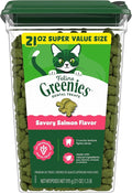Greenies Cat Treats, Feline Veterinarian-Recommended Adult Natural Dental Cat Treats, Savory Salmon Flavor, 21 oz. Tub