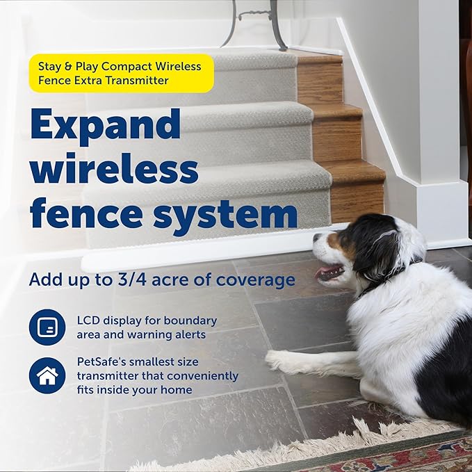 PetSafe Stay & Play Compact Wireless Fence Extra Transmitter Only - Adds Up to 3/4 Acre to Stay & Play Wireless Fence or Pet Containment System