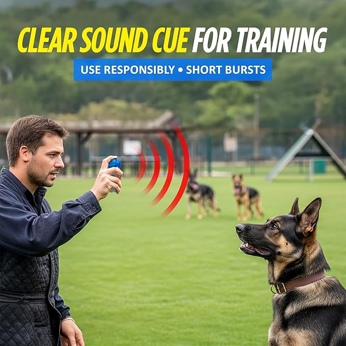 GUARD DOG SECURITY Air Horn for Dogs, Powerful Blow Air Horns training and behavior aids, Air Horn for Safety, Stops Barking, Jumping, Fighting, Chasing, Works as coyote deterrent (1 Pack w/whistle)