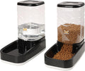 Elevon Automatic Cat Feeder, Gravity Food and Water Dispenser Bowl Set for Small Medium Dogs Animals, Pet Feeder Dispenser Storage Food, 3.8L Large Capacity, Black
