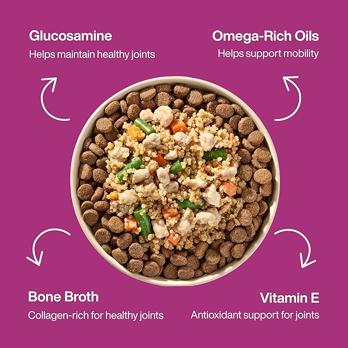 JustFoodForDogs JustFresh Boosts Hip & Joint Support Dog Food Topper with Glucosamine, Bone Broth, and Omega-3 Fatty Acids, 8 oz Pouches - 8 Pack