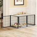 Nyahab 48" Large Dog Cage for Medium Dogs and Puppies, Indoor Metal Kennel Playpen with Removable Top Cover, Heavy-Duty Pet Crate with Adjustable Door, Black